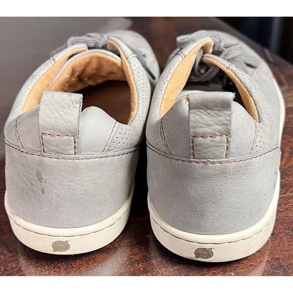 Born Mens Ashram Casual Shoe Size 10.5 M Gray Perforated Leather Sneaker Cap Toe - Picture 2 of 7